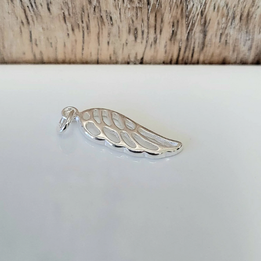 .925 Sterling Silver Wing Charm Pendant