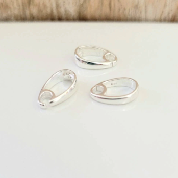 .925 Sterling Silver Open Loop Bail - 2 Pieces